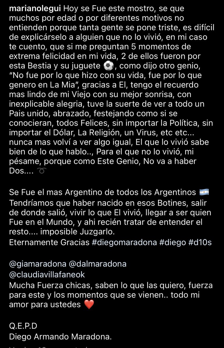 ⁦<a href="/dalmaradona/">Dalma Maradona</a>⁩ ⁦@gianmaradona⁩ mucha Fuerza en este momento. ➰
#DiegoArmandoMaradona #diego #d10s