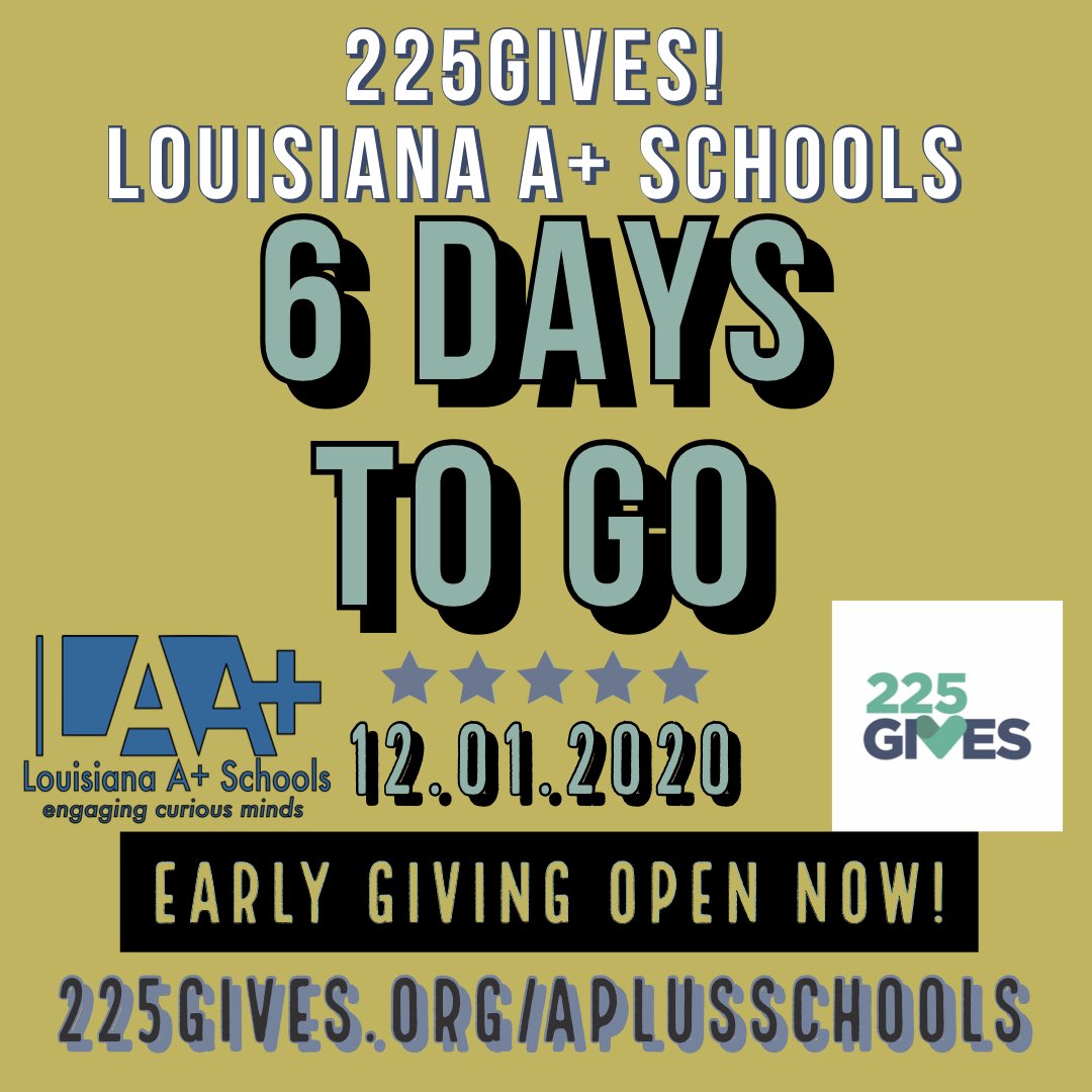 APlusLaLSU's tweet photo. Help build a stronger and more vibrant Louisiana by keeping the arts in the classroom! Donate on December 1st! #aplusla 
https://t.co/050XgxxBND #lgniteAction #aplusla https://t.co/6dV70lgcN8
