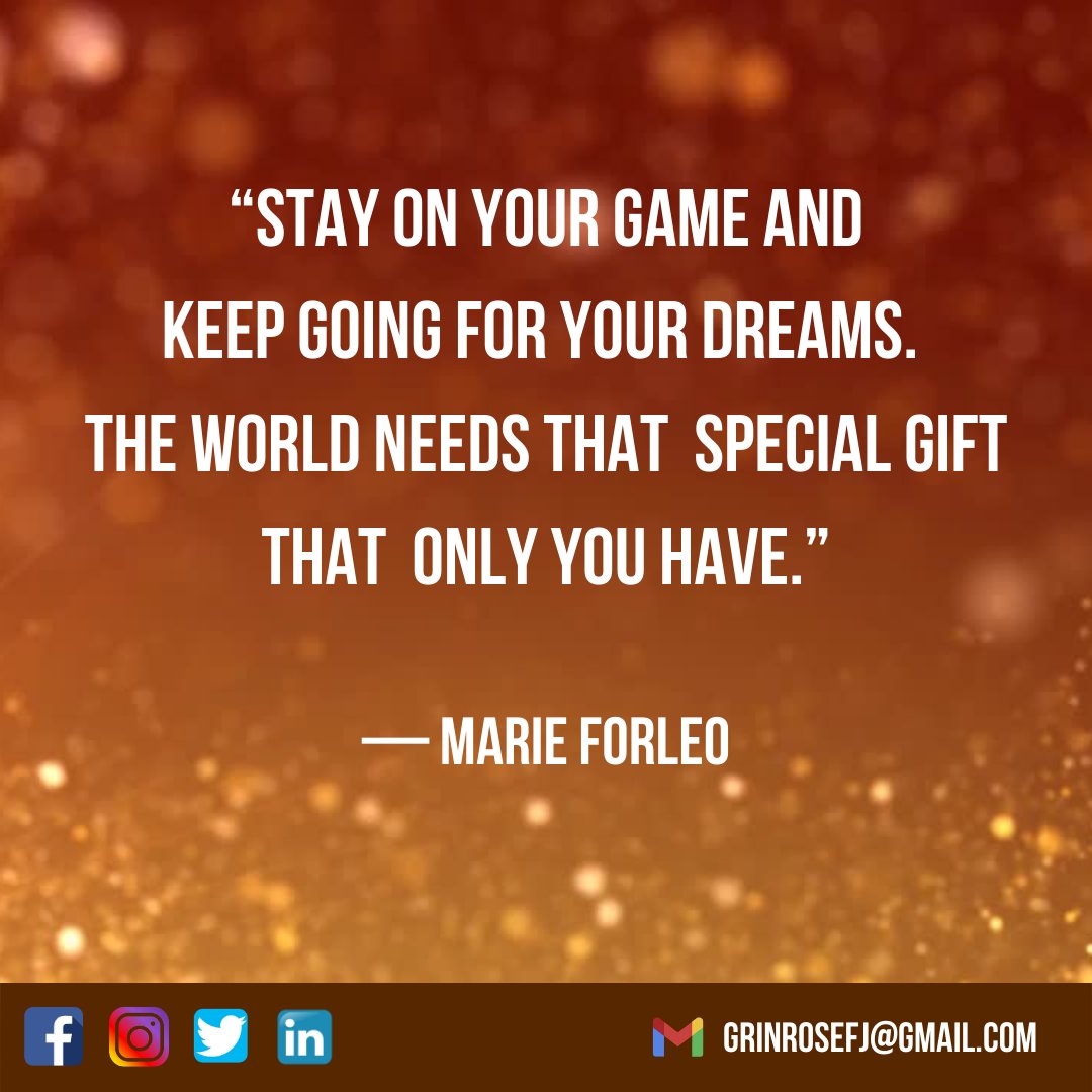 grinrosefj's tweet photo. This is one of the best quotes I love from an amazing woman who inspires me to become the best person I want to be. I have a goal, and I will not stop working on it until I get there.

#marieforleo #themarieforleopodcast
#motivationalquote #inspirationalquote #empoweringwomen https://t.co/72Ghfcm9qj