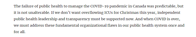 Let's be clear, though. Until every Canadian jurisdiction finally makes good on the recommendations of post-SARS commissions almost 2 decades ago so that public health can act truly independently in emergencies, these failures will happen again and again. (end)