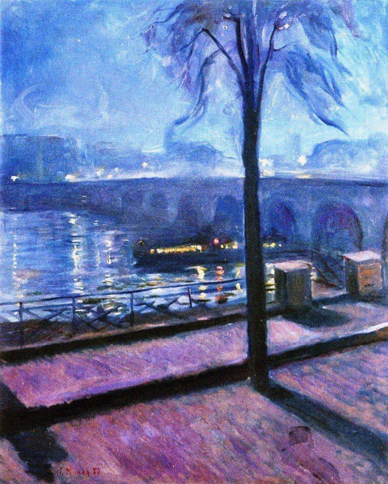 olgatuleninova's tweet photo. Edvard Munch - ( 1863 -1944  '' The Seine in Saint-Cloud at night '' La Senna a Saint-Cloud di notte, 1890 https://t.co/jOg1K25X7u