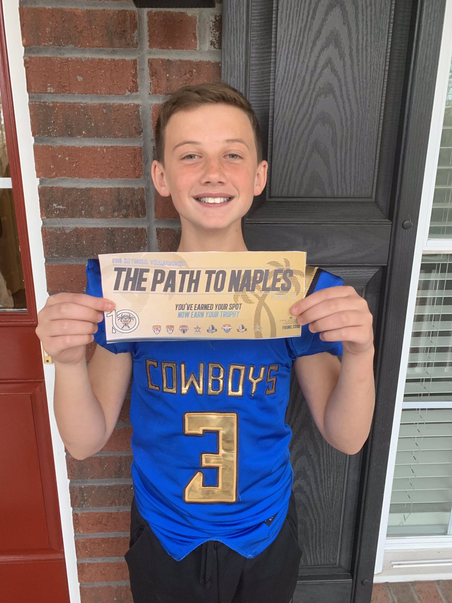 scfella's tweet photo. @stevequinnFBU , @ErikRichardsUSA , @Jabber1983, Congratulations to Jake for being selected to 2020 FBU Team South Carolina 6th grade team. #thepathtonaples https://t.co/HvPppDbFp6