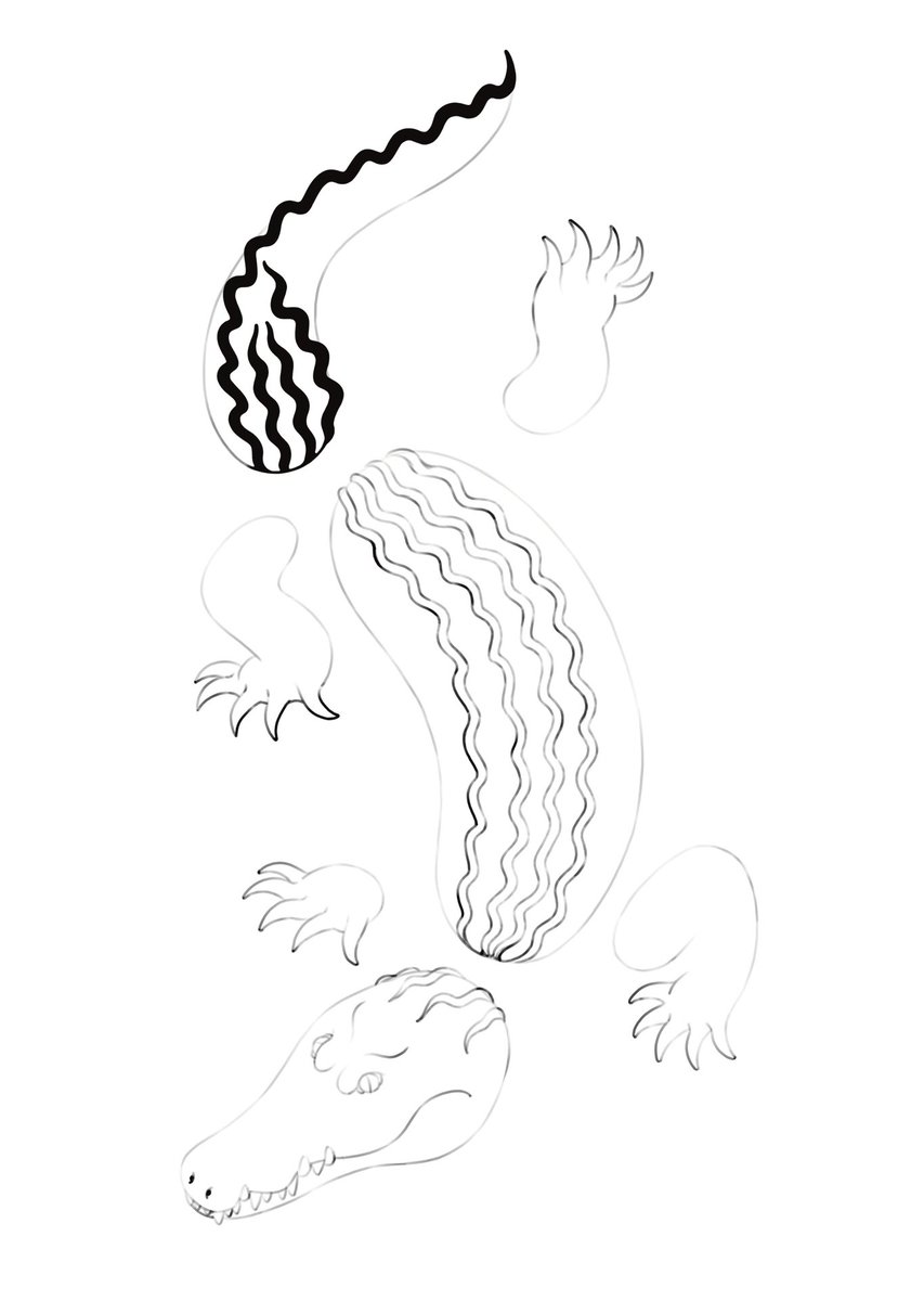wip
ワニめっちゃいい感じです… 