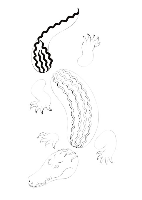 wip
ワニめっちゃいい感じです… 