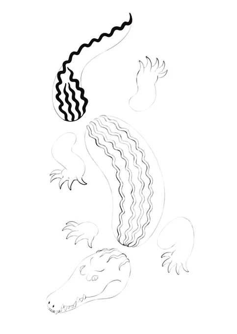 wip
ワニめっちゃいい感じです… 