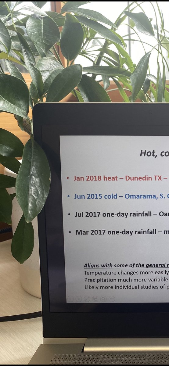 __kateturner__'s tweet photo. How much of our extreme weather events can be attributed to the human impact on climate? Great to see Sue Rozier’s work on event attribution and excited to read the upcoming publication. Remotely attending #MetSoc2020 makes viewing quite different! https://t.co/W2XajKY5oA