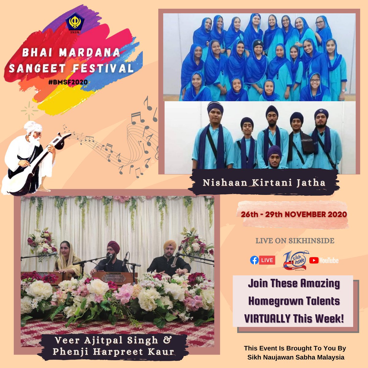 sikhmalaysia's tweet photo. - Veer Harsimran Singh Raina
- Phenji Amrit Kaur and Phenji Prabhleen Kaur
- Veer Prabhjeevan Singh & Veer Dalip Singh
- Veer Mheny Singh
- Nishaan Kirtani Jatha
- Veer Ajitpal Singh & Phenji Harpreet Kaur
- SGGS Gurmat Sangeet Academy
#bmsf2020 #malaysia #sikh #Singh #Kaur https://t.co/7Z26bmh2wV
