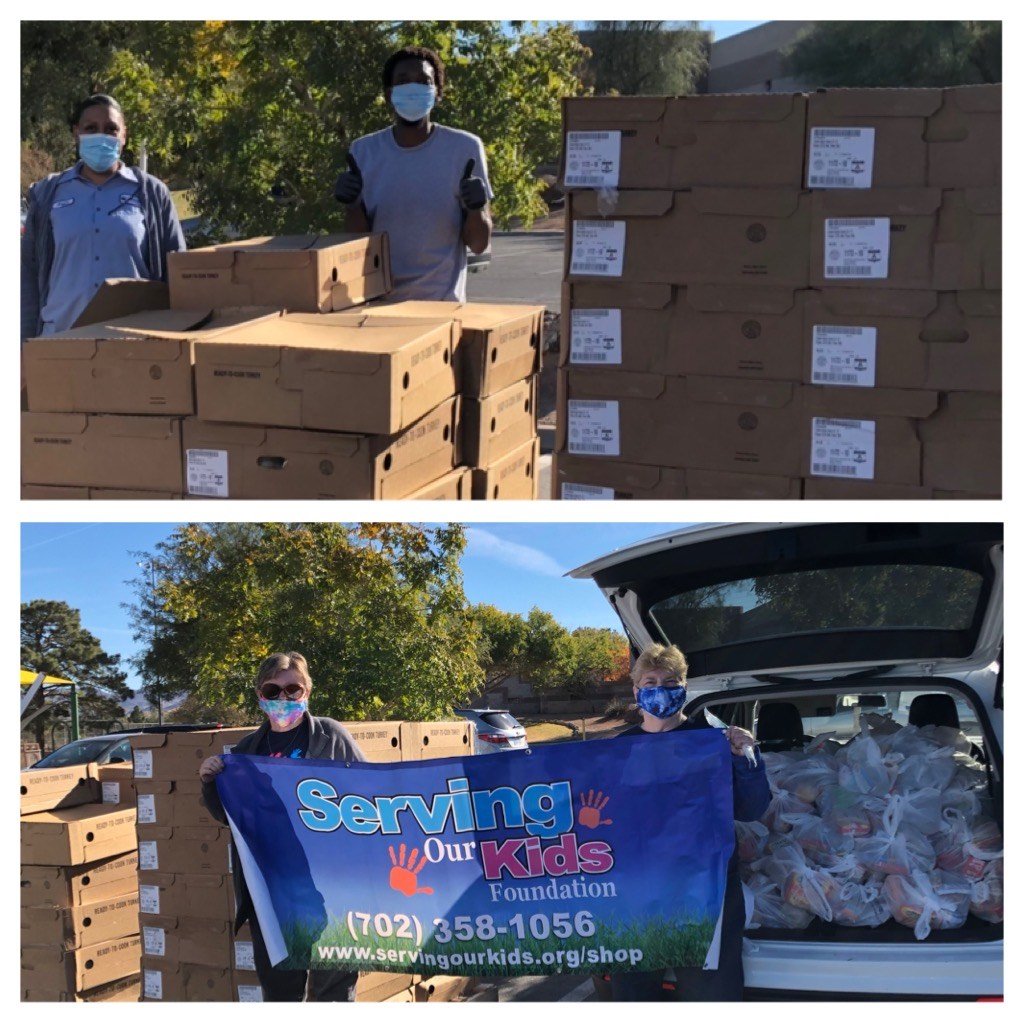 Our hearts our filled with gratitude! Today, thanks to the incredible donation from our friends @CulinaryAcademyLV, Director Student Services Jenn Kabat, we were able to provide Thanksgiving turkeys to 200 families in addition to weekend meal bags! #LeadWithLove #ThanksgivingEve