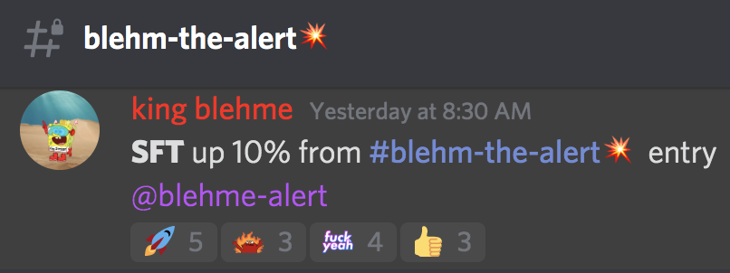 kingblehme's tweet photo. $SFT alerted at $6.55, ran to $10.80 for a 65% swing!
Even reminded you when $SFT started moving up after my #BlehmTheAlert
Add $SFT to the list of homeruns! https://t.co/dpixQarDxb