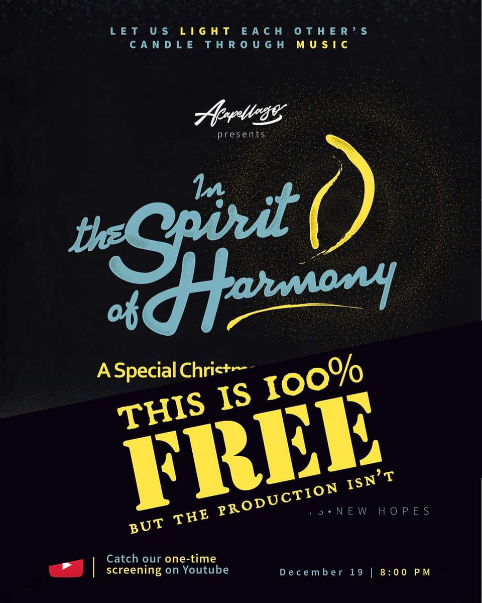 👉WE ARE PLEASED TO ANNOUNCE that our CHRISTMAS PRESENTATION is FREE!🥳

BUT, the production is not. And that's why we need your support.

Please help us share and we hope to see you! ❤️🙏😊