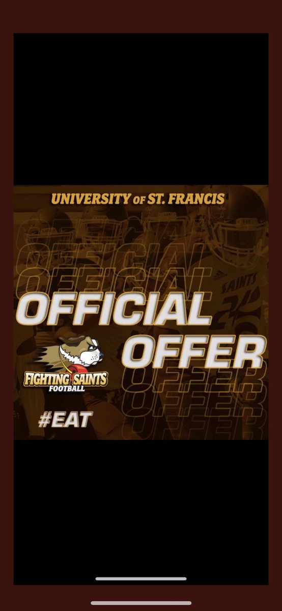 Coach_Mroz's tweet photo. Thankful to receive a scholarship offer to play for the University of St.Francis! Thank you to @JcurryJoe &amp; @USFSaintsFB for this opportunity 🟤🟡 https://t.co/tg36PdoXl3