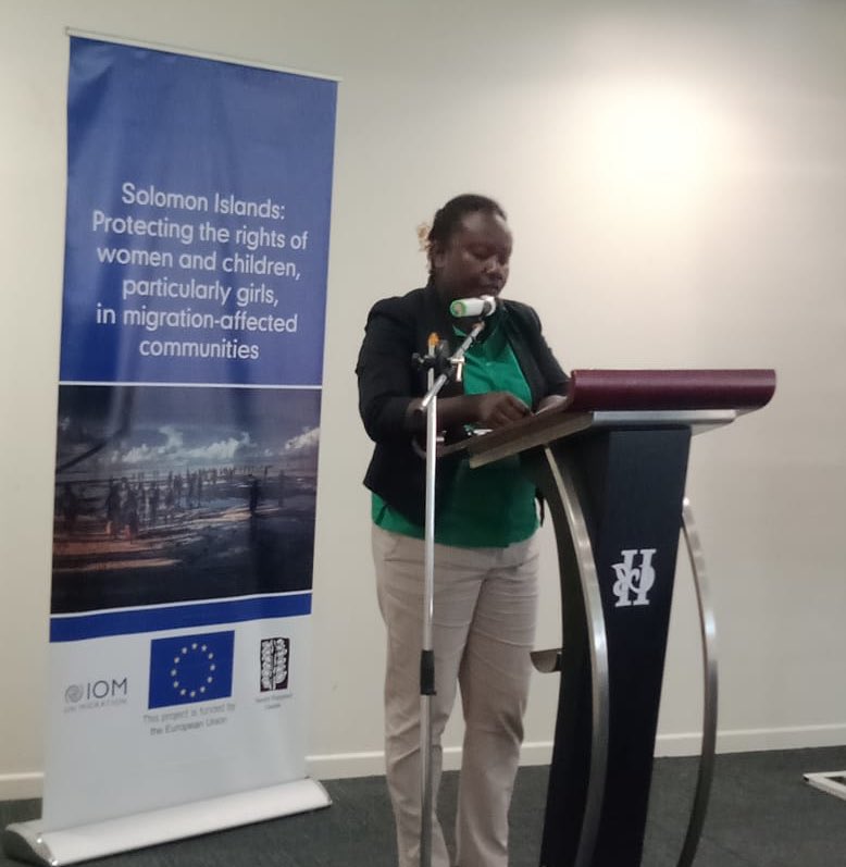 HVanderwey's tweet photo. Over 65% of women in the #SolomonIslands experience GBV in in their lifetime. Double the 🌏average. Today, with support from @EUPasifika, IOM in collab with Family Support Centre launched advocacy materials to communicate the impacts of #GBV and #TIP in SI communities
#16days https://t.co/mCLcsG0cAb