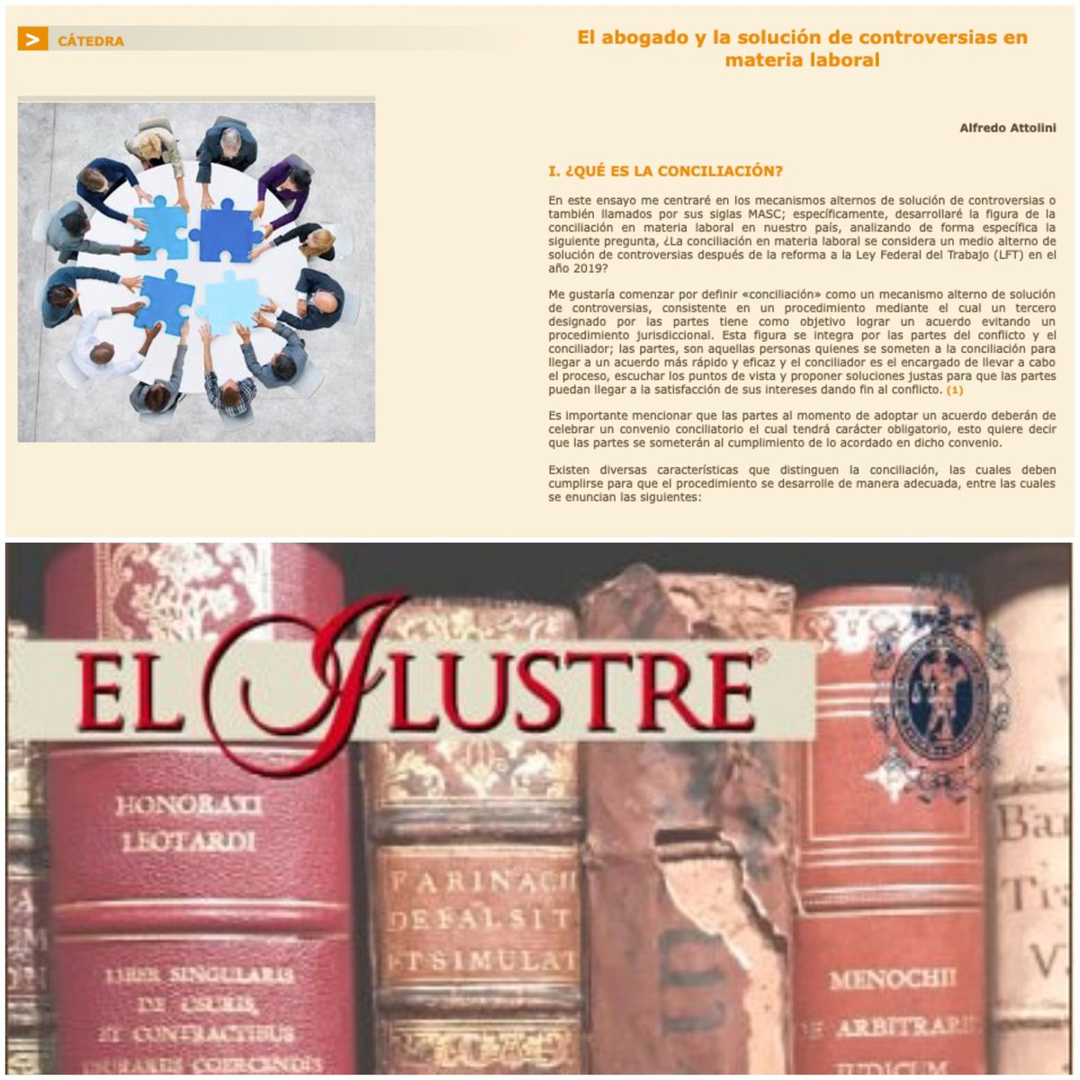 Bosch_Mx_'s tweet photo. "El #abogado y la solución de controversias en materia #laboral" de @attolini98 en #Catedra de la #revista #ElIlustre del @INCAM_Abogados disponible en #WoltersKluwerMX https://t.co/1GdvhTgtCl https://t.co/ldRUbPWYJb