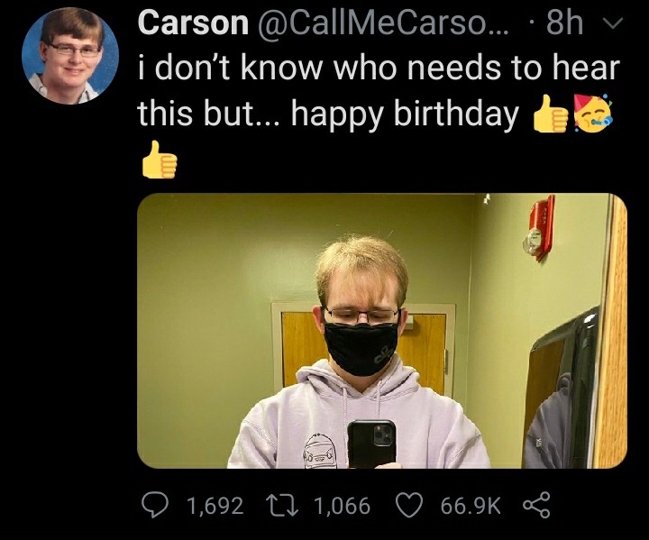  Wait, but why Danny Devito when you have CallMeCarson wishing you happy birthday 