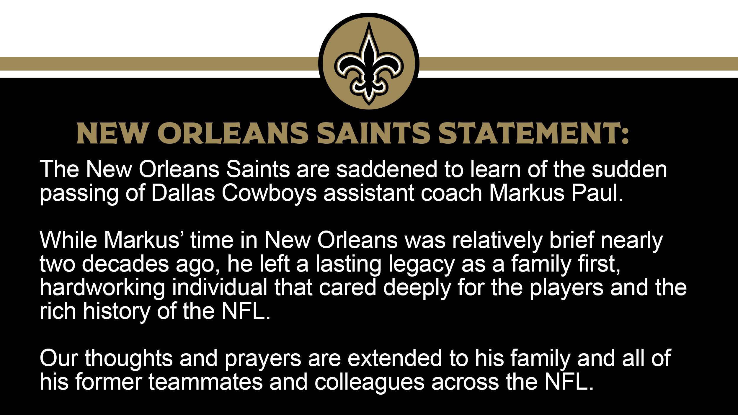 Statement from the New Orleans Saints