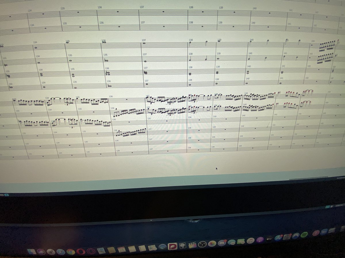 sirsmadamsent's tweet photo. Yeah so... tackling all the horn parts this weekend... and the harp (harp?) yes.. I know a gal who slays harp.. but @TheTwoNotes and @Strad_72 are going to hate me after these trumpet and bone (elec guitar) solo parts are done.. 
#dammitJeff https://t.co/VMLRgycCXF