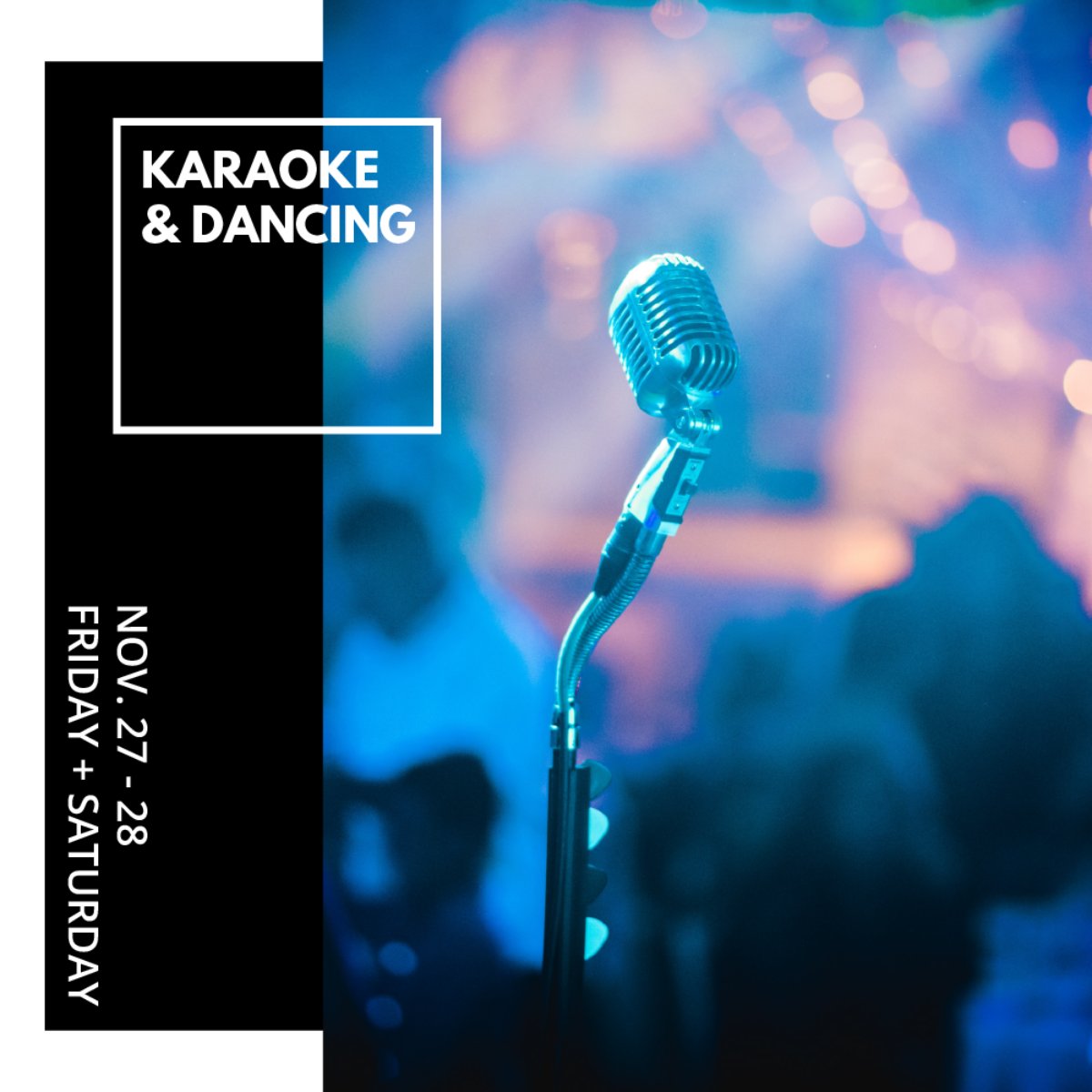 MartiniClubSATX's tweet photo. Come sing and dance with us this weekend! Enjoy happy hour on Friday, Nov. 27 from 4 to 7 PM, and the Karaoke &amp; Dancing will take place from 9:30 PM to 1:30 AM on both Friday and Saturday.  #martiniclubsatx #martinisatx #bestkeptsecretsatx #sakaraoke https://t.co/9sY2v9XoHc