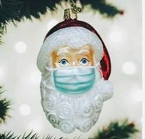 5. Naturally, there are lots of Santas in surgical masks. Whoever made the vintage-looking one gets bonus points, in my book.