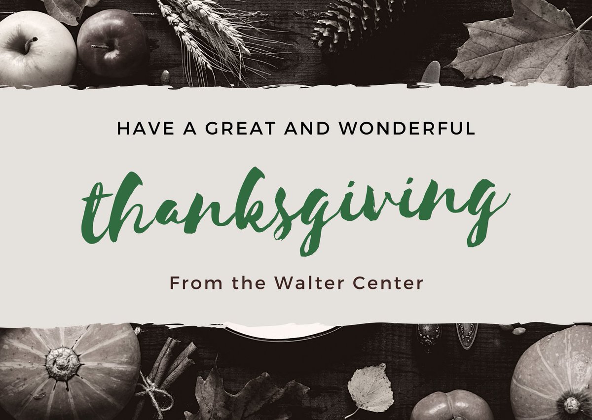 OUWalterCenter's tweet photo. Here at the Walter Center, we hope everyone has a happy and healthy Thanksgiving. Remember to celebrate what you are thankful for this holiday. The Walter Center is thankful for the wonderful students and faculty here at Ohio University! 

#Thankful https://t.co/LX9ldbS3RN