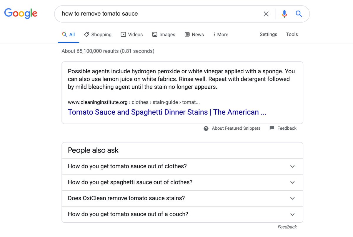 You’ve noticed the “Featured Snippets” addition on Google, the box that appears (often at the top) of a query. It’s not an ad, but a product of Google’s algorithm that aims to provide succinct & authoritative info to common queries. 2/10