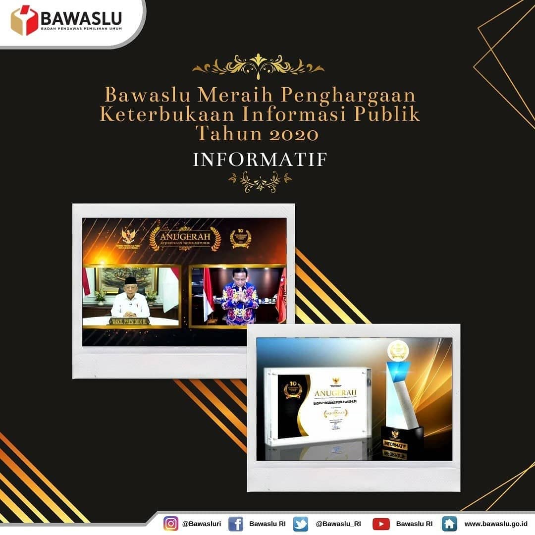 BawasluMuaro's tweet photo. [PENGANUGERAHAN KETERBUKAAN INFORMASI PUBLIK]
@bawaslu_RI kembali meraih predikat "Informatif" dari Komisi Informasi Pusat  pada tahun 2020. 

#BukaInformasiPublik
#AnugerahKeterbukaanInformasi
#KeterbukaanInformasiPublik
#HakAndaUntukTahu
#BawasluTerbukaPemiluTepercaya https://t.co/7fBBHZpc1M