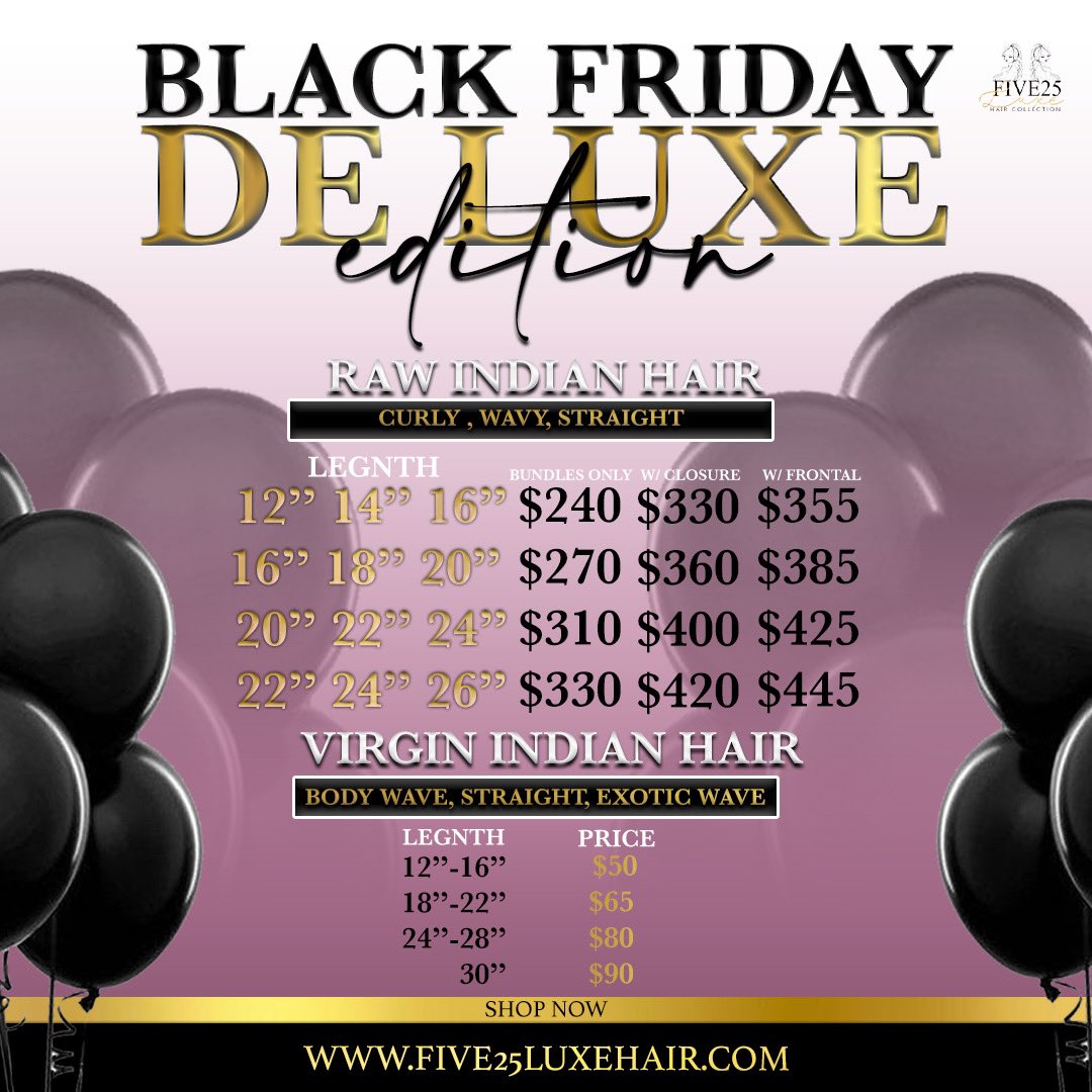 aliyahPYT's tweet photo. Shop our 24 hour #BlackFriday SALE starting at midnight tomorrow ! Bundles starting at $50 . . You don’t want to miss these steals🔥
IG: five25luxehair
Website: https://t.co/DCMS5MPMFy https://t.co/9fyP3wciuw