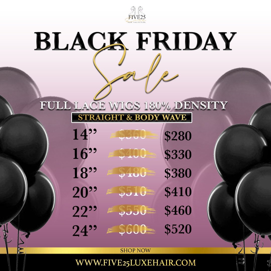 aliyahPYT's tweet photo. Shop our 24 hour #BlackFriday SALE starting at midnight tomorrow ! Bundles starting at $50 . . You don’t want to miss these steals🔥
IG: five25luxehair
Website: https://t.co/DCMS5MPMFy https://t.co/9fyP3wciuw