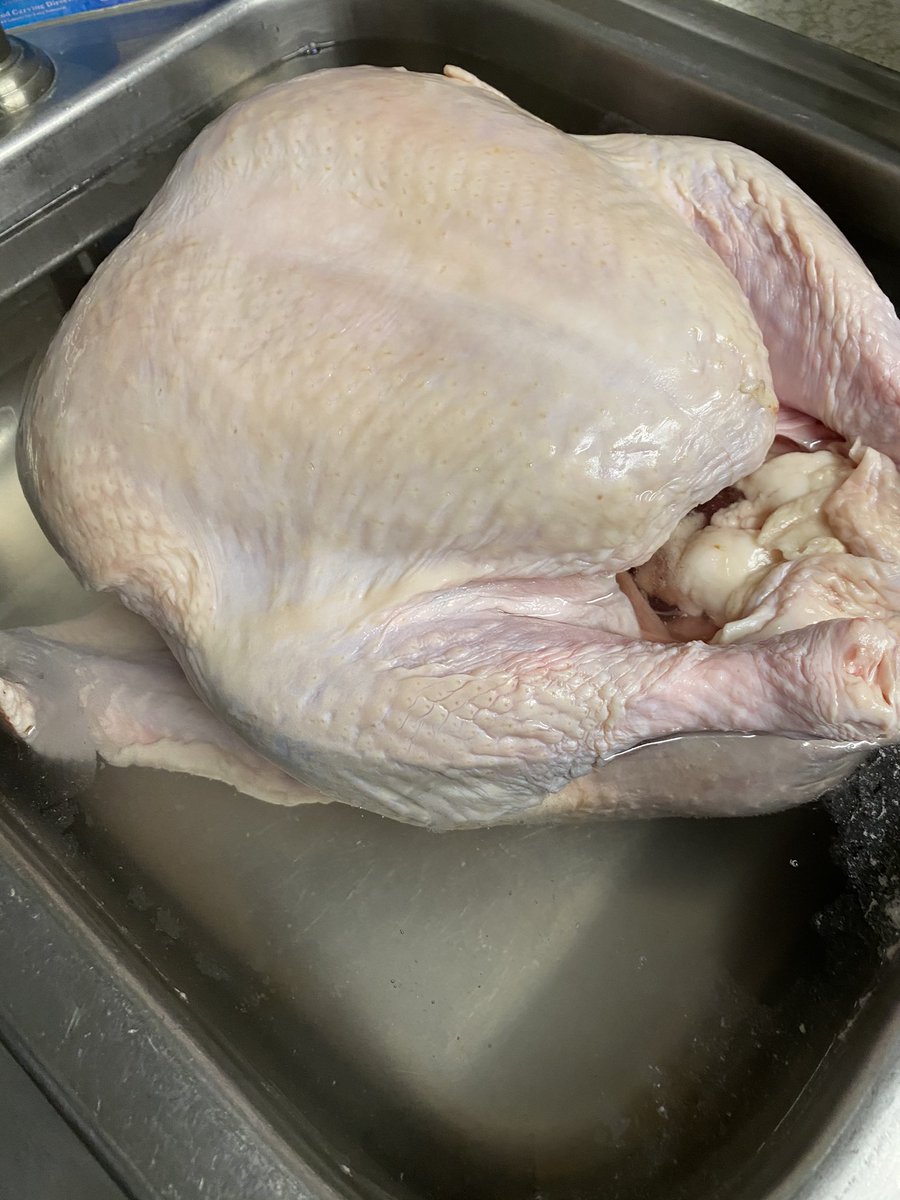ZombieQueen0518's tweet photo. Thanksgiving prep is underway to be baked tmrw morning!! Yumm!! #HomemadeStuffing #ChickenBroth #GreenBeanCasaerole Mashed potatoes will be made fresh tmrw & corn.. & of course some chile con queso for either nachos or hot cheetos...Turkey server & plates washed.. No paper plates https://t.co/egpwV8Eha1