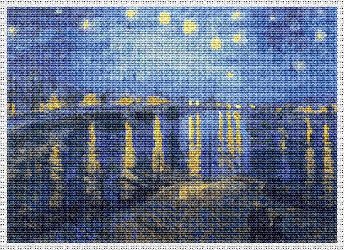 theartofstitch's tweet photo. Starry Night over the Rhone Cross Stitch Pattern | Vincent van Gogh | Landscape Cross Stitch https://t.co/K73wWMxsNK #crossstitch #crossstitchpattern #crossstitchchart #vincentvangogh #starrynight #countedcrossstitch #artcrossstitch #crossstitchpdf #patternpdf https://t.co/Wb5AdjBra0