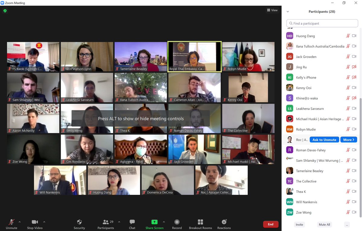dr_erinwatson's tweet photo. Today's @australiaasean Ambassador Roundtable has kicked off! Delighted to have @BIntercultural moderate a session with High Commissioner Kwok Fook Seng,  @AusAmbASEAN Will Nankervis, @AusAmbVN Robyn Mundie &amp; @RTECANBERRA Ambassador Busadee Santipitaks 🇸🇬🤝🇻🇳🇹🇭 https://t.co/SP1RwvSH96