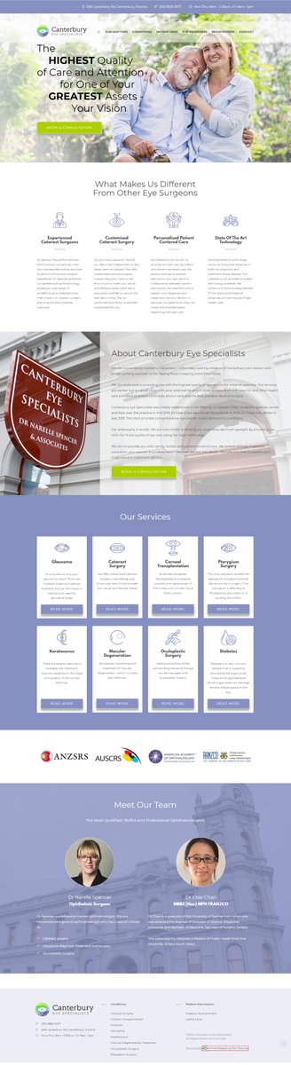 OMDGlobal's tweet image. We are excited to launch this new website for our Canterbury Eye Specialists in Melbourne. A timeless design and SEO friendly website created by OMD team #webdesignforsurgeons #webdesignfordoctors