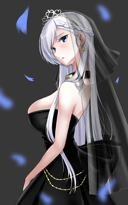 #ベルファスト 
ウエディングドレスを黒くして描いてみました!
#アズールレーン 
#アズレン 