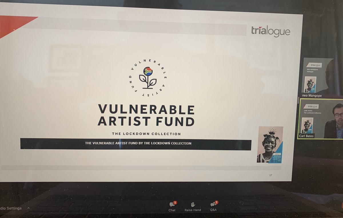 Tzoro1's tweet photo. Now being addressed by @CarlBates at the @TrialogueSA #handbook #launch #BIS2020 @FionaZerbst #lockdowncollection #artistlockdown @boldieaintaboy @PoetsVersus https://t.co/fKoYWn6Nti
