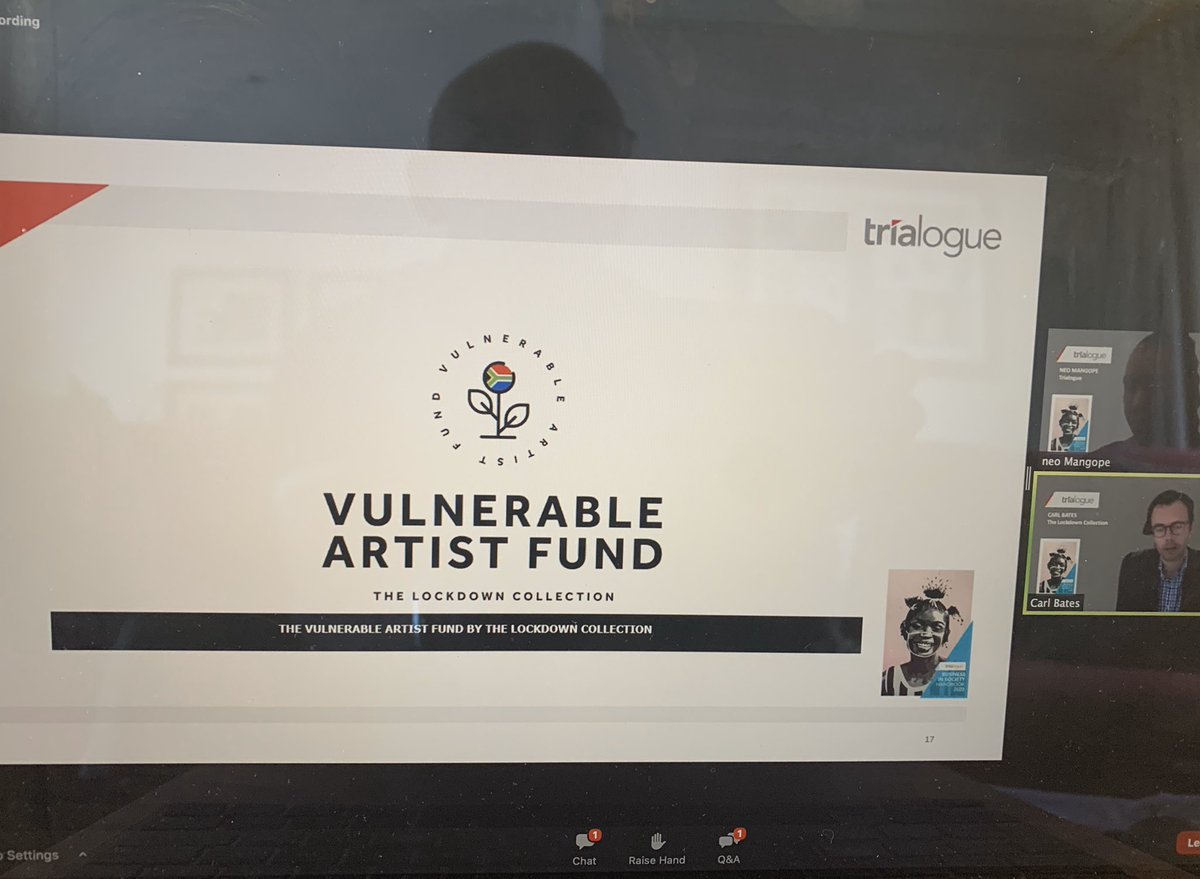 Tzoro1's tweet photo. Now being addressed by @CarlBates at the @TrialogueSA #handbook #launch #BIS2020 @FionaZerbst #lockdowncollection #artistlockdown @boldieaintaboy @PoetsVersus https://t.co/fKoYWn6Nti
