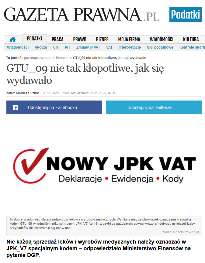 mvptax02's tweet photo. Polecamy również link do artykułu w #DGP: https://t.co/ehwzESvzCr 

#podatki #podatkinazdrowie #VAT #JPKVAT #JPK #GTU #wyrobymedyczne #leki #JPKV7K #JPKV7M https://t.co/9D0JwoIPV8