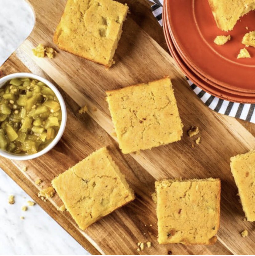 HatchChileCoLLC's tweet photo. The perfect addition to your Thanksgiving Feast or Thanksgiving Leftovers! 
🦃🦃
Do you bake with our Hatch Diced Green Chile?  You really, really should.  This is our tasty Green Chile Cornbread with Hatch Diced Green Chile.  It also tastes great in homemade bread and tortillas. https://t.co/6J9wfzwx4w