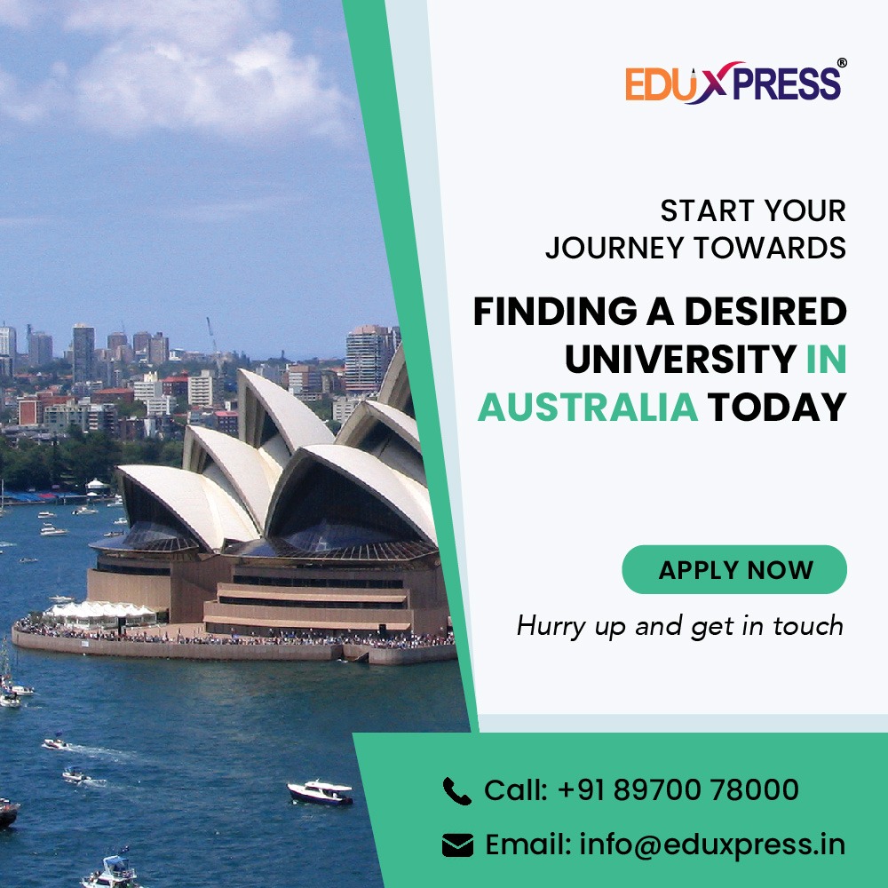 Study in Australia !
Contact us today to know more - +91 89700 78000 / 83604 78940 / 98159 00757
eduxpress.in

#studyabroad #eduxpress #studyaustralia #australiavisa #studyvisa #studyvisaaustralia #studyinaustralia #australianstudentvisa