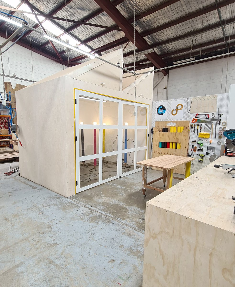 The doors are now on the Michael &amp; George Pencil factory. It's a bit of a step up from 6 years ago when we were assembling pencils lamps on the floor of our apartment.