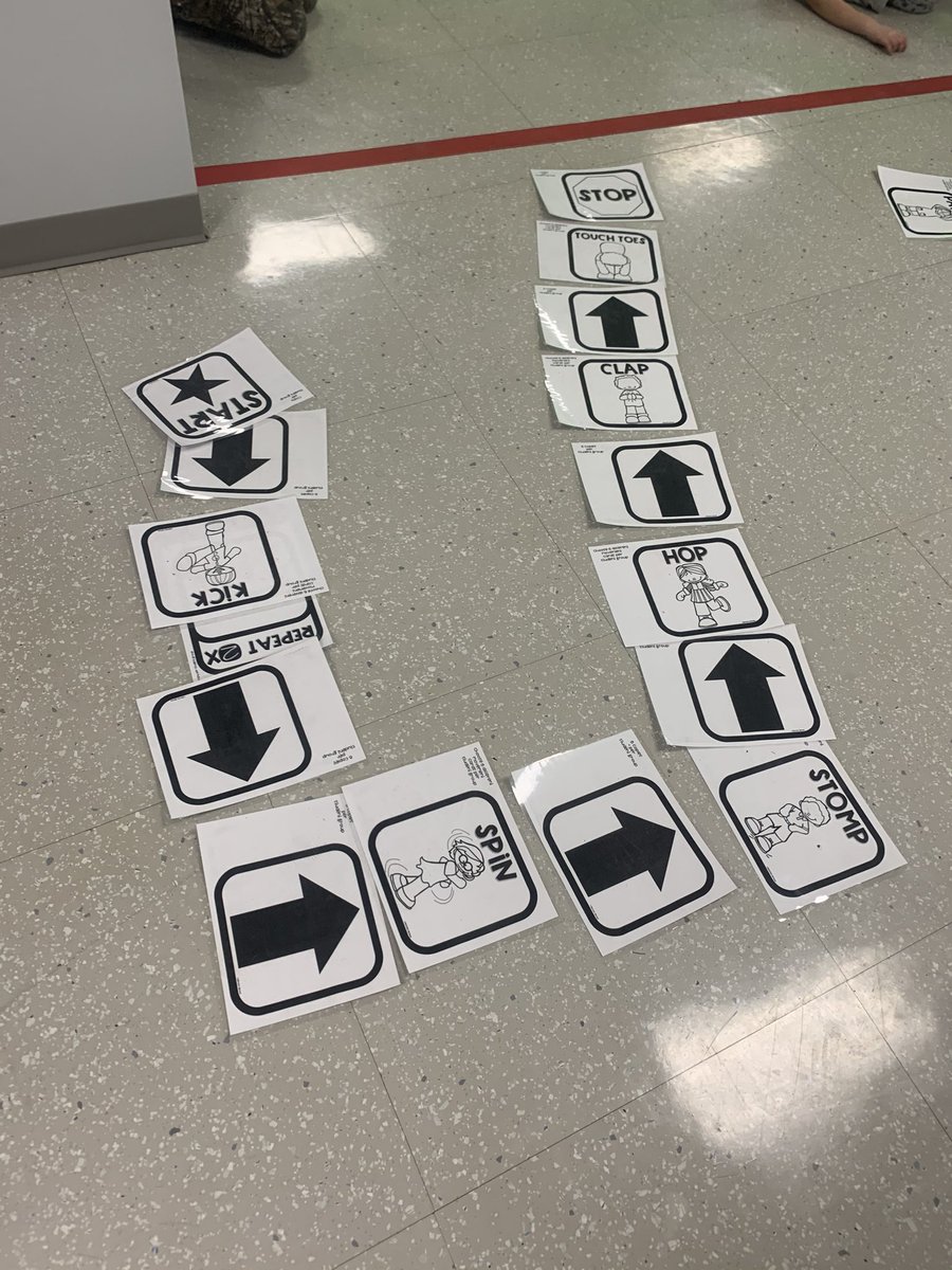 gagne_k's tweet photo. Coding fun today in Grade 2/3! Students created movement codes for their “teacher robot” to use! #socialdistancelearning #creativeminds #problemsolving @BellviewBobcat  @GEDSB https://t.co/HAQHge5ckO