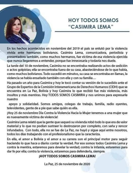 realSoleChapeT's tweet photo. Toda mi solidaridad con Casimira Lema. 
La Comisión “de expertos de #CIDH” debe ser imparcial! https://t.co/NHrLjwjn3V