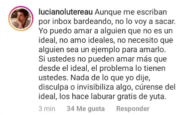 Don_Mondragon's tweet photo. Una hermosa reflexión de Luciano Lutereau en Instagram: "yo puedo amar a alguien que no es un ideal, no amo ideales, no necesito que alguien sea un ejemplo para amarlo. Si ustedes no pueden amar más que desde el ideal, el problema lo tienen ustedes". https://t.co/4ei8QztD4U