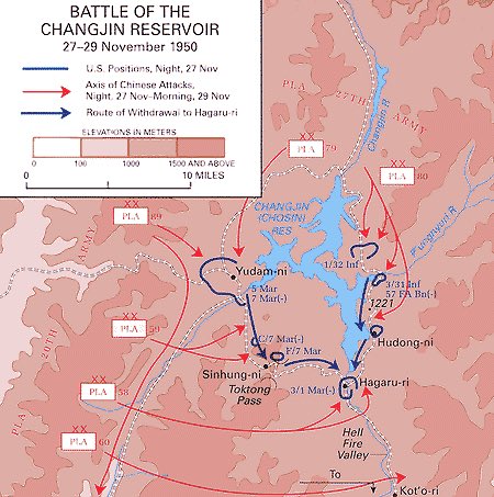 70 years ago right now, on a snowy hillside in Northern Korea, 25,000 Marines were trying to stay warm when the gongs and horns of Chinese troops went off signaling an attack by more than 150,000.