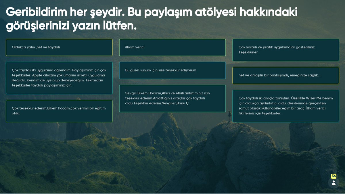 Bu yıl @PozitifTekn işbirliği ile birincisini düzenlediğimiz webinar serimiz: “Eğitimin Dijital Yolculuğu 2020”de gerçekleştirdiğim Uzaktan Eğitimde Oyunlaştırma uygulamaları atölyesine yüksek katılım ve değerli geribildirimler için teşekkürler 💫#ADE2019 #AppleEDUchat