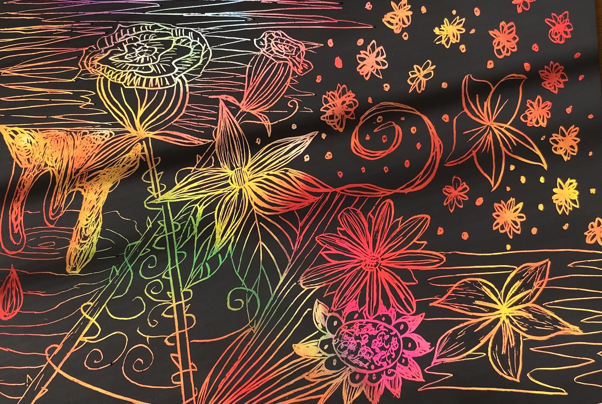 初めてスクラッチボードを使った スクラッチボード スクラッチアート 絵 花 花の絵 Flower Drawing Scratchbord Scratchart T Co Nhpe2xt0js Twitter