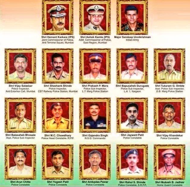 SHIFUJIJAIHIND's tweet photo. 🙏हमारे शहीदों को प्रणाम🙏
मासूमों की हत्या,९ आतंकी पेले गये थे, १ पाला गया था सालों तक? जो शहादतें भूल गये वो दोगले हैं! #MumbaiAttack #मुंबई_आतंकी_हमले #MumbaiTerrorAttacks 
मेरी माँग-I demand #EXECUTE_Terrorists_Publicly  
#आतंकियों_को_सार्वजनिक_मौत_की_सज़ा_दो - Master Shifuji https://t.co/tDces06u2u
