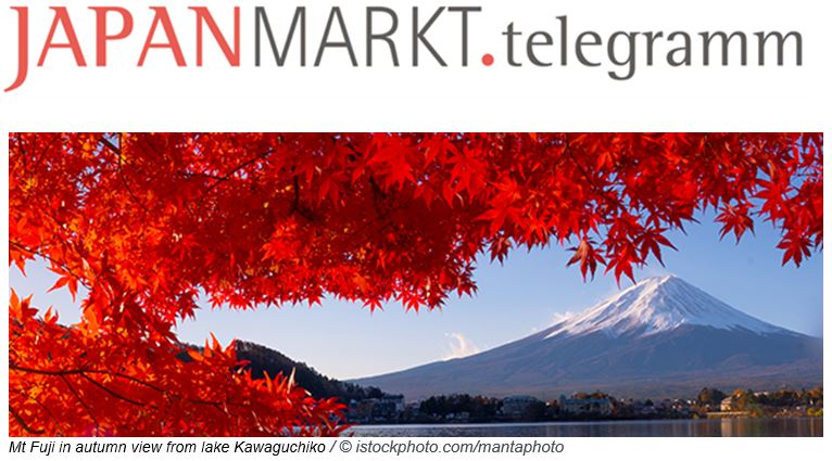 Das neue JAPANMARKT.telegramm ist erschienen! 
Dieses mal mit den Top-Themen: "Rakutens Revolution" und "Positive Bilanzen".

Diese und weitere Artikel finden Sie auf unserer Homepage unter: japan.ahk.de/infothek/newsl…