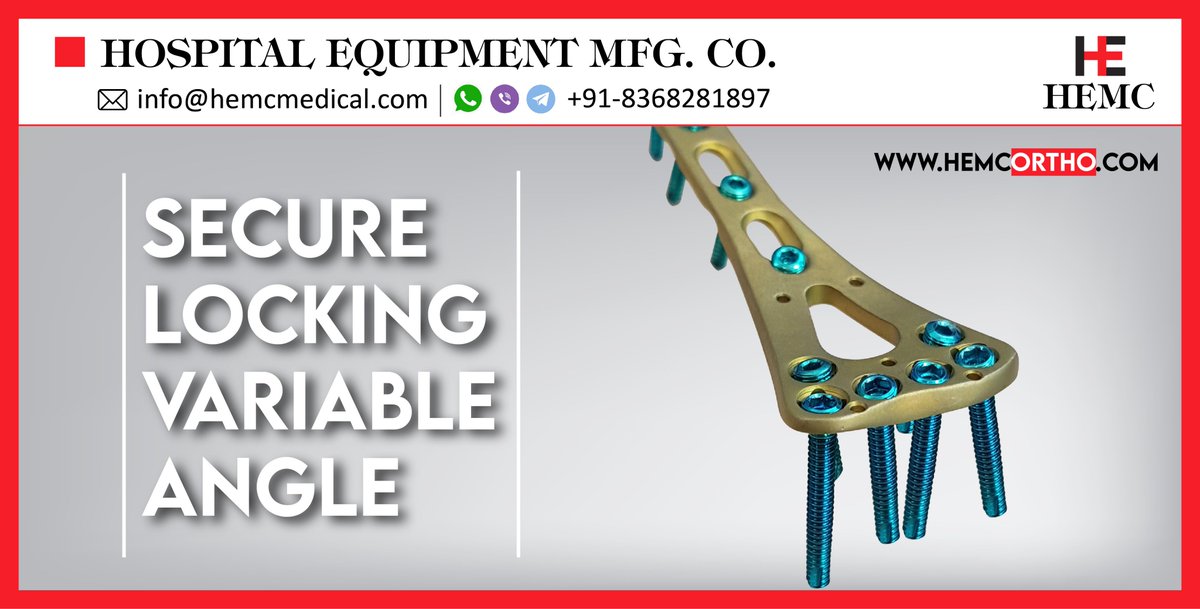 HemcOrtho's tweet image. We are an ISO 13485:2016, ISO 9001:2015, WHO-GMP, CE &amp;amp; FDA certified company, providing the high quality of #SecureLockVariableAngle and #InstrumentSet to ours globally customers. 
hemcortho.com/product-catego…
#SecureLockPlate
#OrthopedicImplants
#HEMCMedical
#HEMCOrtho
#HEMCIndia