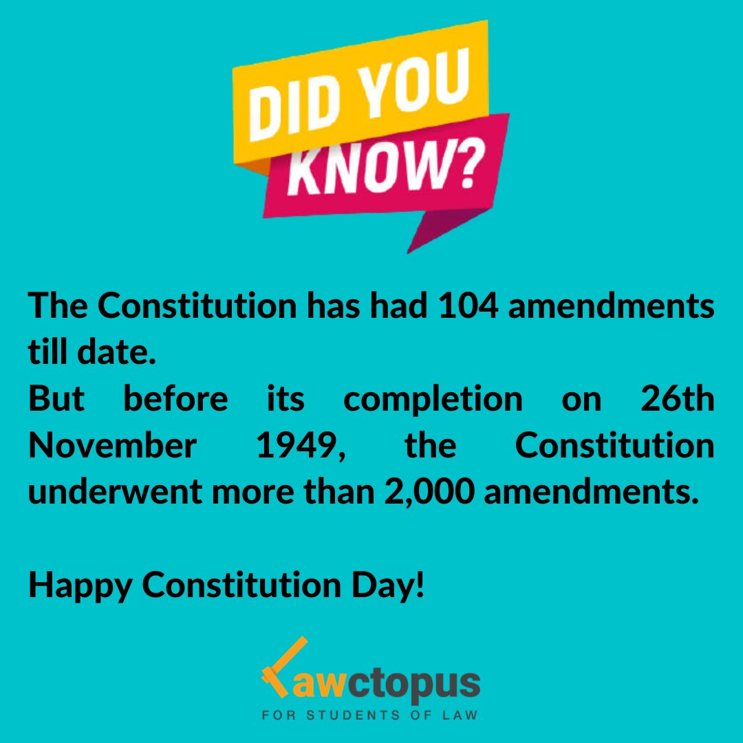 "However good a #constitution may be, if those who are implementing it are not good, it will prove to be bad. However bad a constitution may be, if those implementing it are good, it will prove to be good."
-Dr. B.R. Ambedkar

Visit lawctopus.com for legal opportunities