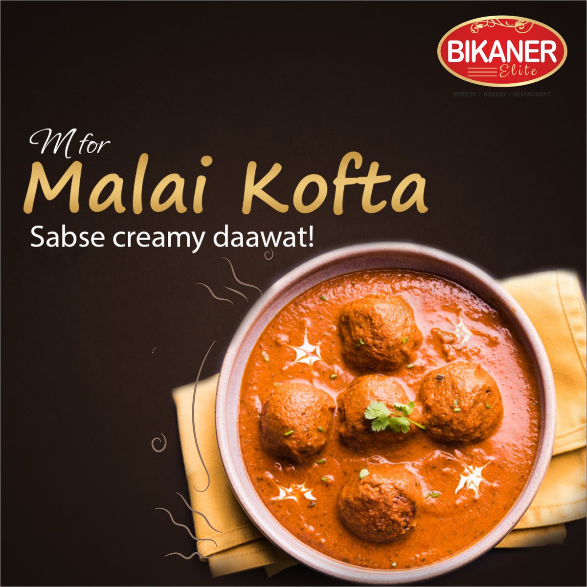 ‘Malai Kofta is average’ – SAID NO ONE! That creamy delight with a tint of Indian spices is nothing
short of heaven!
.
.
.
#MalaiKofta #BikanerElite #AmazingIndianFood #FoodLove #WhatATaste #FavouriteFood #Patna  #restaurant #PatnaDiaries #DeliciousFood #CreamyDelight