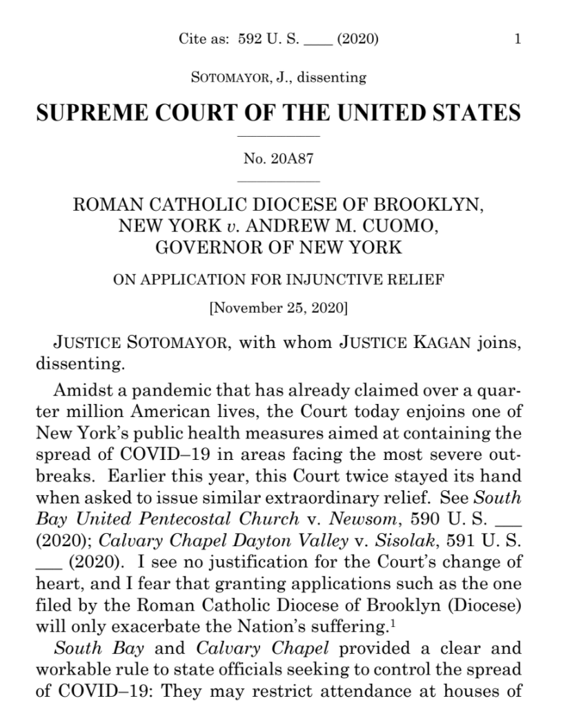 In addition to the Breyer dissent, Justice Sotomayor writes a dissent that Justice Kagan joins.
